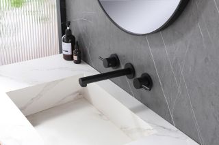 Встраиваемый смеситель для раковины ABBER Emotion AF88121B чёрный матовый